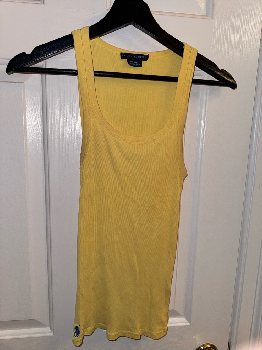 Ralph Lauren Ribbed Tank Top in Yellow, Size Small